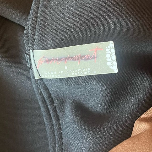 Free People Movement Black and Brown She's A Maniac Jumpsuit Size Small - Picture 10 of 12